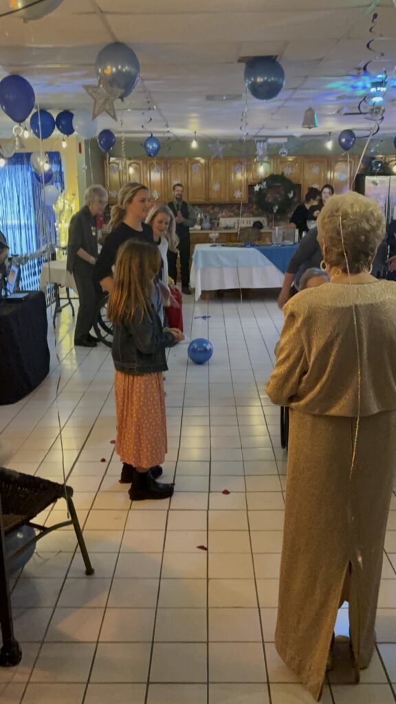 Residents and guests dressed up at a Front Porch celebration
