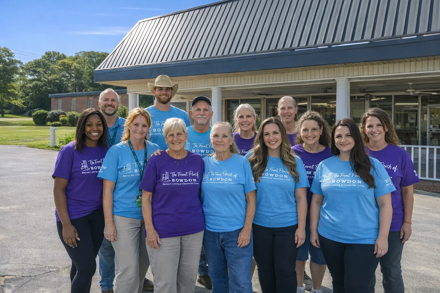 The Front Porch of Bowdon team outside the building